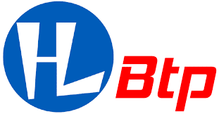 Logo orange et bleu de l'entreprise de location HL-Btp