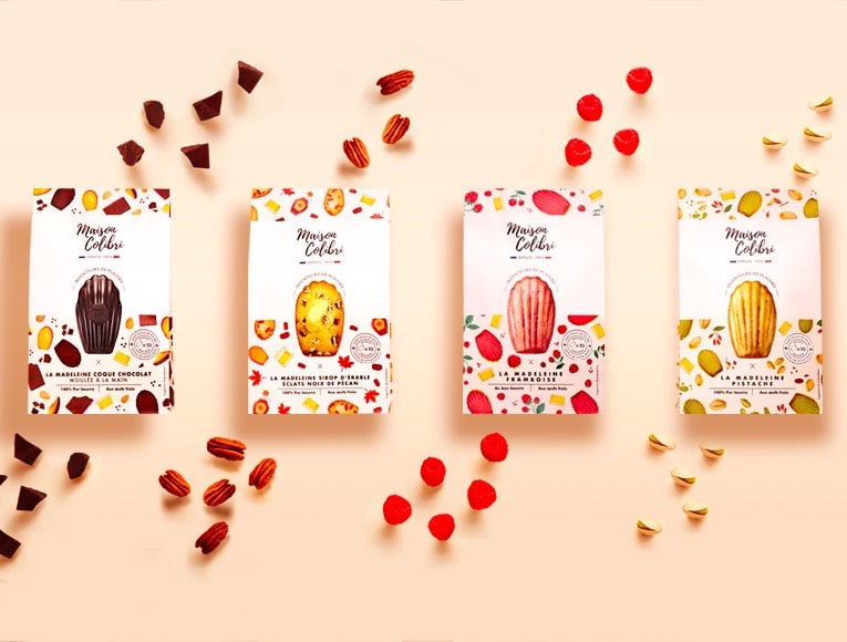 Paquets de madeleines de la Maison Colibri