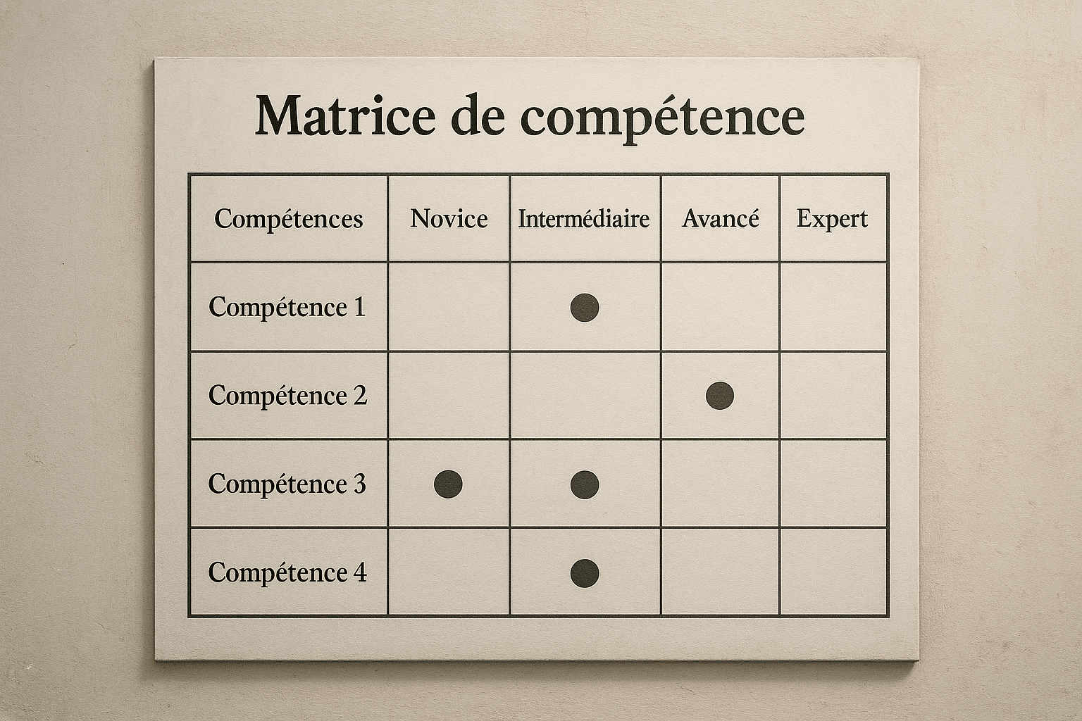 matrice de comp&eacute;tences